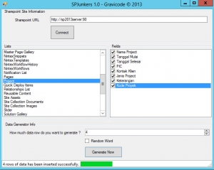 SPJunkers 1.0, Help you to generate dummy data in Sharepoint list